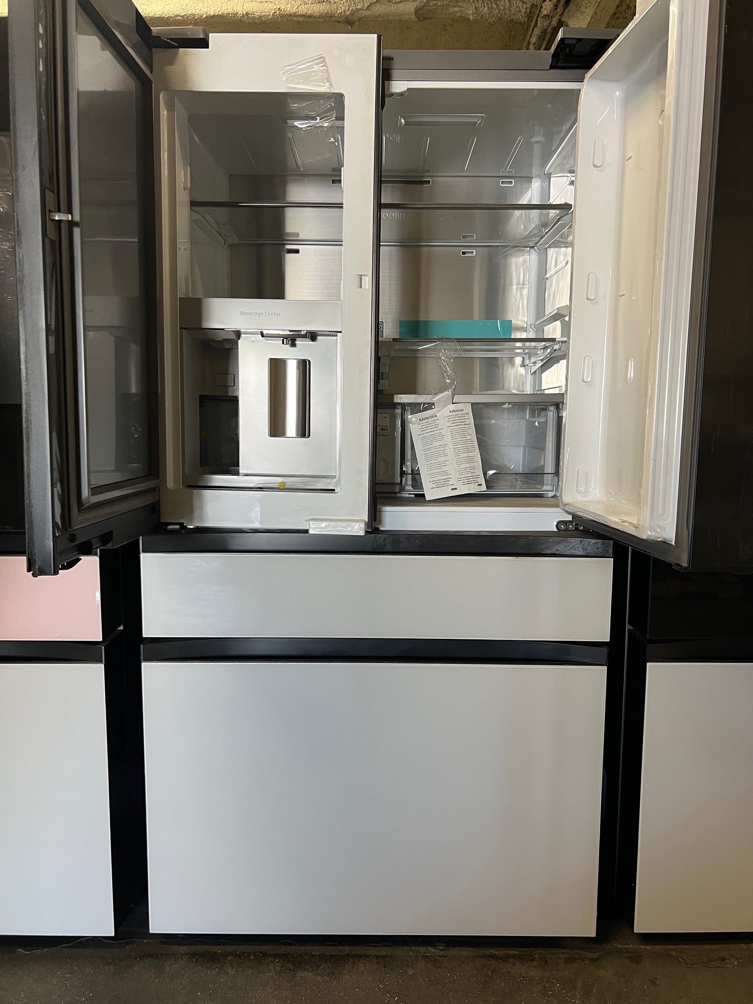 Samsung BESPOKE 23 cu. ft. Counter Depth 4-Door French Door with Tablet - Black & White